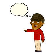 cartoon pointing man with thought bubble N46
