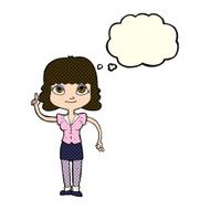 cartoon woman with idea thought bubble N129
