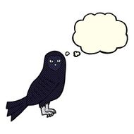cartoon owl with thought bubble N34