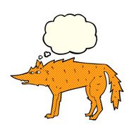 cartoon fox with thought bubble N10