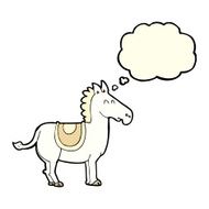 cartoon donkey with thought bubble N6