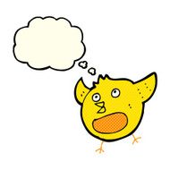 cartoon happy bird with thought bubble N18
