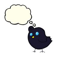 cartoon bird with thought bubble N138