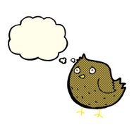 cartoon bird with thought bubble N139