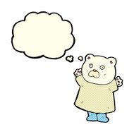 funny cartoon polar bear with thought bubble N15