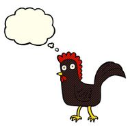 cartoon chicken with thought bubble N10
