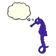 cartoon sea horse with thought bubble N11