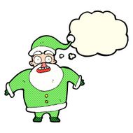 cartoon shocked santa claus with thought bubble N5