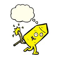 cartoon funny firework character with thought bubble N9