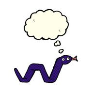 funny cartoon snake with thought bubble N6
