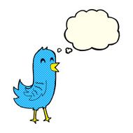 cartoon happy bird with thought bubble N19