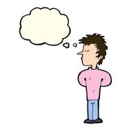 cartoon man ignoring with thought bubble N5