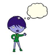 cartoon vampire girl with thought bubble N115