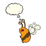 cartoon funny bee with thought bubble N6