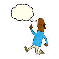 cartoon bald man with idea thought bubble N11