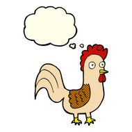 cartoon rooster with thought bubble N5