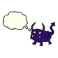 cartoon little demon with thought bubble N15