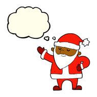 cartoon santa claus with thought bubble N100