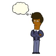 cartoon annoyed man with thought bubble N42