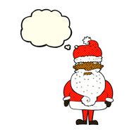 cartoon santa claus with thought bubble N101