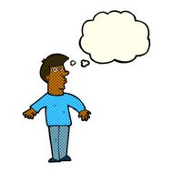 cartoon surprised man with thought bubble N68