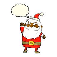 cartoon santa claus with thought bubble N102