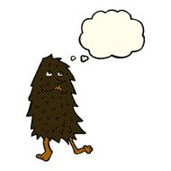 cartoon monster with thought bubble N25