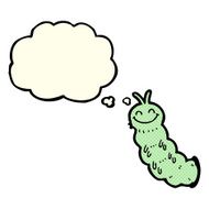 cartoon caterpillar with thought bubble N5