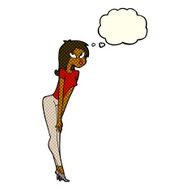 cartoon attractive girl with thought bubble N9