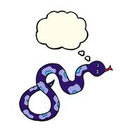 cartoon snake with thought bubble N30