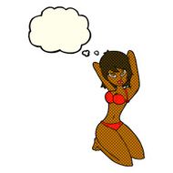 cartoon sexy woman posing with thought bubble N5