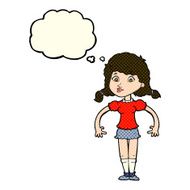 cartoon pretty girl with thought bubble N54
