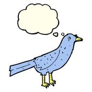 cartoon crow with thought bubble N7