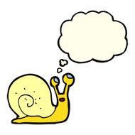 cartoon snail with thought bubble N15