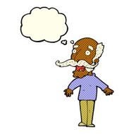 cartoon old man gasping in surprise with thought bubble N4