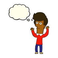 cartoon shocked man with thought bubble N57