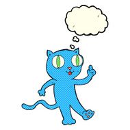 cartoon cat with idea thought bubble N3