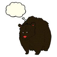 huge black bear cartoon with thought bubble N3