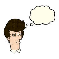 cartoon man with narrowed eyes thought bubble N6