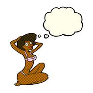 cartoon underwear model with thought bubble N6