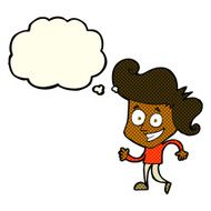 cartoon grinning man with thought bubble N49