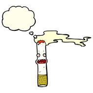 cartoon cigarette with thought bubble N6