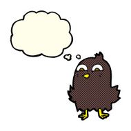 funny cartoon bird with thought bubble N64