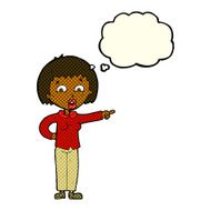 cartoon pointing woman with thought bubble N16