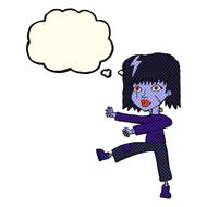 cartoon undead girl with thought bubble N3