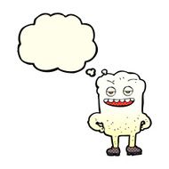 cartoon tooth looking smug with thought bubble N9