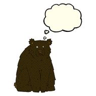 cartoon funny black bear with thought bubble N5