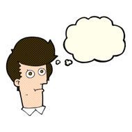 cartoon staring face with thought bubble N6
