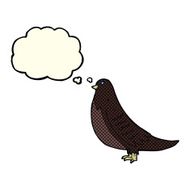 cartoon bird with thought bubble N142
