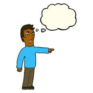 cartoon angry man pointing with thought bubble N6